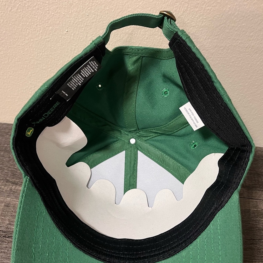 NWOT John Deere Low Profile Structured Adjustable Baseball Hat Cap Green Yellow - Picture 4 of 7